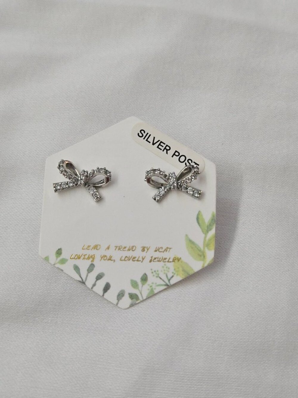 Silver Bow earrings